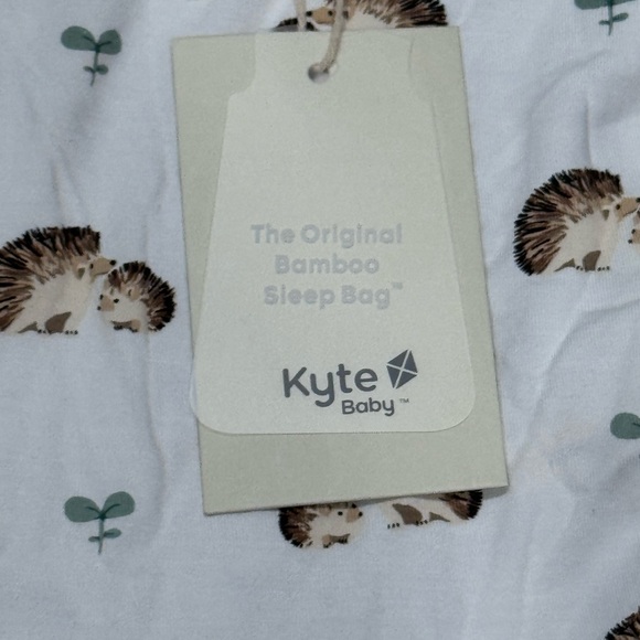 ☃️Kyte BABY White and Brown Hedgehog Bodysuit with Green Trim ☃️ - Picture 2 of 3